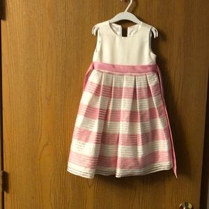 Pink and white striped Sunday dress